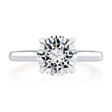 A. Jaffe Solitaire Round Center Diamond Engagement Ring with Peek-A-Boo Diamonds
