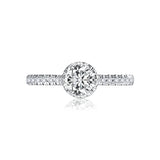 A. Jaffe Hidden Halo Round Center Diamond Engagement Ring with Diamond Band