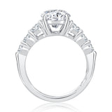 A. Jaffe Four Prong Seven Stone Round Diamond Engagement Ring