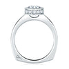 A. Jaffe Diamond Halo Round Cut Engagement Ring with Pave Band
