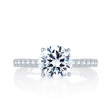A. Jaffe French Pave Round Center Diamond Quilted Engagement Ring