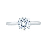 A. Jaffe Round Cut Solitaire Engagement Ring with Hidden Halo