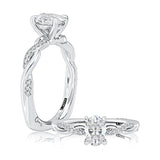 A. Jaffe Four Prong Round Diamond Engagement Ring