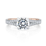 A. Jaffe Regal Split Signature Round Diamond Engagement Ring