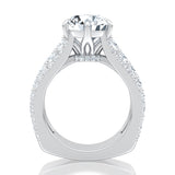 A. Jaffe Modern Three Row Diamond Pave Engagement Ring