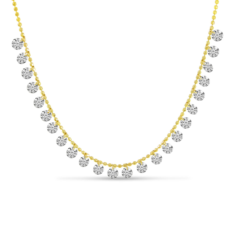Brevani 14K Yellow Gold Dashing Diamonds Half Cleopatra Necklace