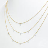 Brevani 14K Yellow Gold Triple Chain Convertible Dashing Diamonds Necklace