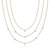 Brevani 14K Yellow Gold Triple Chain Convertible Dashing Diamonds Necklace