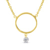 Brevani 14K Yellow Gold Dashing Diamond Circle Necklace