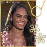 Brevani 14K Yellow Gold Dashing Diamond Circle Necklace