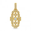 Brevani 14K Yellow Gold Art Deco Diamond Pendant