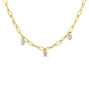 Brevani 14K Yellow Gold 3 Diamond Dashing Diamond Lightweight Link Necklace