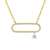 Brevani 14K Yellow Gold Dashing Diamond Open Paperclip Necklace