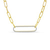 Brevani 14K Yellow Gold Large Diamond Paperclip Link Necklace