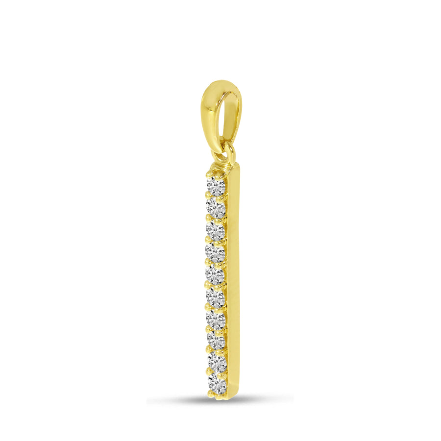 Brevani 14K Yellow Gold Diamond Bar Pendant