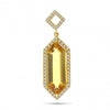Brevani 14K Yellow Gold Hexagon Citrine and Diamond Semi Precious Pendant
