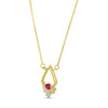 Brevani 14K Yellow Gold Ruby & Diamond Open Triangle Necklace