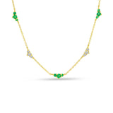 Brevani 14K Yellow Gold 5-Station Emerald & Diamond Necklace