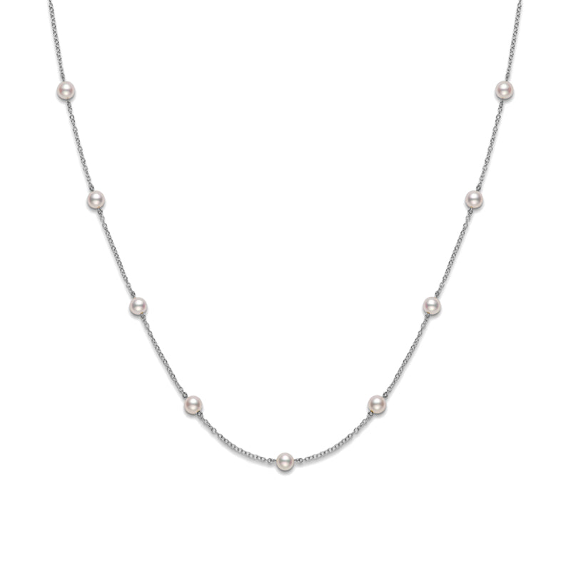 Mikimoto Station Chain Pearl Necklace