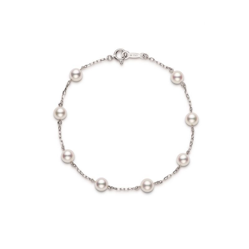 Mikimoto Station Chain Pearl Bracelet