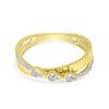 Brevani 14K Yellow Gold Diamond Pear Crossover Ring