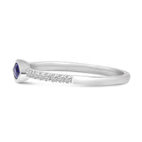 Brevani 14K White Gold East West Sapphire and Diamond Precious Marquise Ring