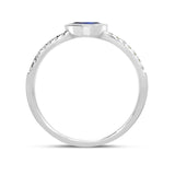 Brevani 14K White Gold East West Sapphire and Diamond Precious Marquise Ring