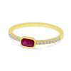 Brevani 14K Yellow Gold East West Octagon Ruby and Diamond Precious Ring