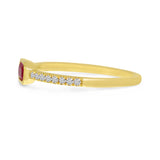 Brevani 14K Yellow Gold East West Octagon Ruby and Diamond Precious Ring