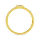 Brevani 14K Yellow Gold East West Octagon Ruby and Diamond Precious Ring