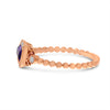 Brevani 14K Rose Gold Octagon Amethyst and Diamond Semi Precious Beaded Band Ring