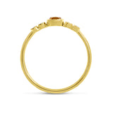 Brevani 14K Yellow Gold Round Citrine and Diamond Stackable Semi Precious Ring