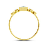 Brevani 14K Yellow Gold Octagon Blue Topaz and Diamond Stackable Semi Precious Ring