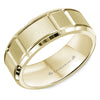Crownring Wedding Band Yellow Gold Carved 7.00mm
