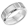 Crownring Wedding Band White Gold Carved 7.00mm
