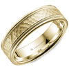 Crownring Wedding Band Yellow Gold Carved 6.00mm