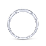 Gabriel & Co. 14k White Gold Contemporary Curved Wedding Band