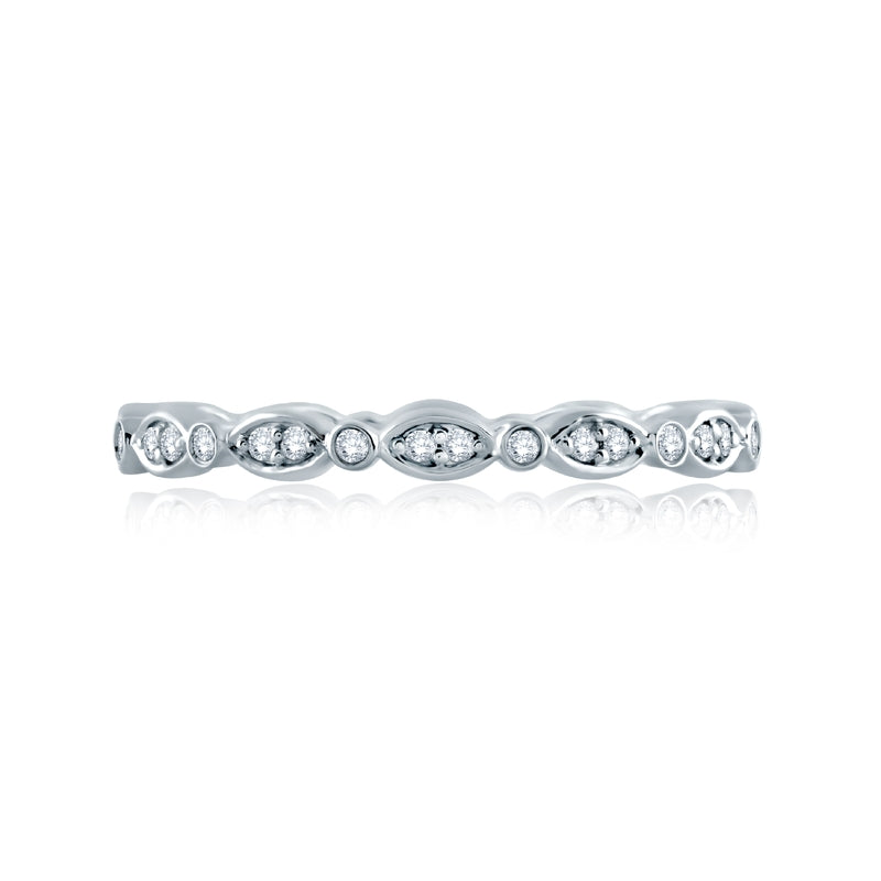 A. Jaffe Marquise and Round Shape Diamond Stackable Band
