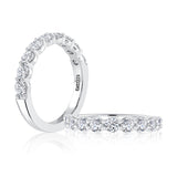A. Jaffe Double Prong Halfway Round Diamond Wedding Band