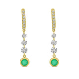 Brevani 14K Yellow Gold Dashing Diamond Precious Bezel Dangle Earrings