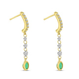 Brevani 14K Yellow Gold Dashing Diamond Precious Bezel Dangle Earrings
