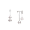 Mikimoto Morning Dew Akoya Cultured Pearl Earrings with Diamonds 18K White Gold
