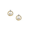 Mikimoto Akoya Cultured Pearl and Diamond Circle Earrings