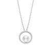 Mikimoto Akoya Cultured Pearl Pendant with Diamonds in 18K White Gold