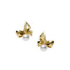Mikimoto Jeux de Rubans Akoya Cultured Pearl and Diamond Earrings in 18K Yellow Gold