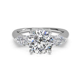 Ritani Three-Stone Diamond Engagement Ring with Pear-Shaped Side-Diamonds