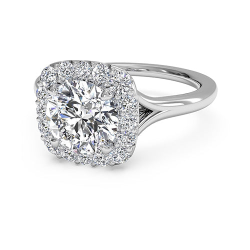 Ritani French-Set Halo Diamond Engagement Ring