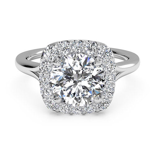 Ritani French-Set Halo Diamond Engagement Ring