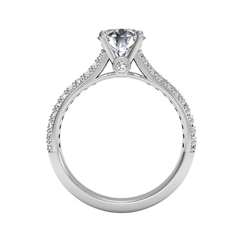 Ritani Double French-Set Diamond 'V' Engagement Ring with Surprise Diamonds