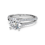 Ritani Double French-Set Diamond 'V' Engagement Ring with Surprise Diamonds